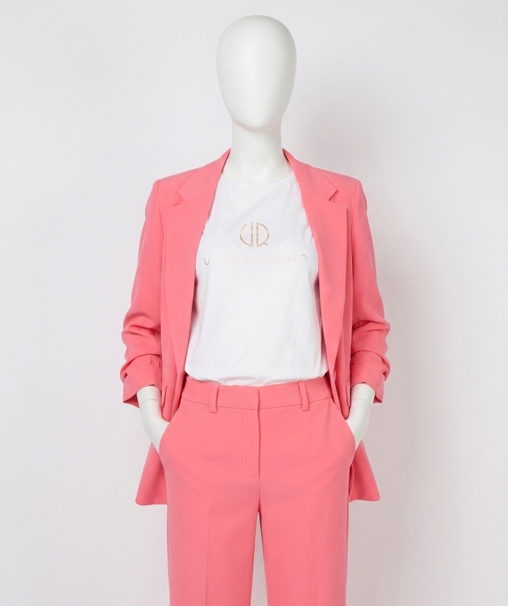 NEW ESQUALO brigitt city three quarter sleeve blazer in strawberry